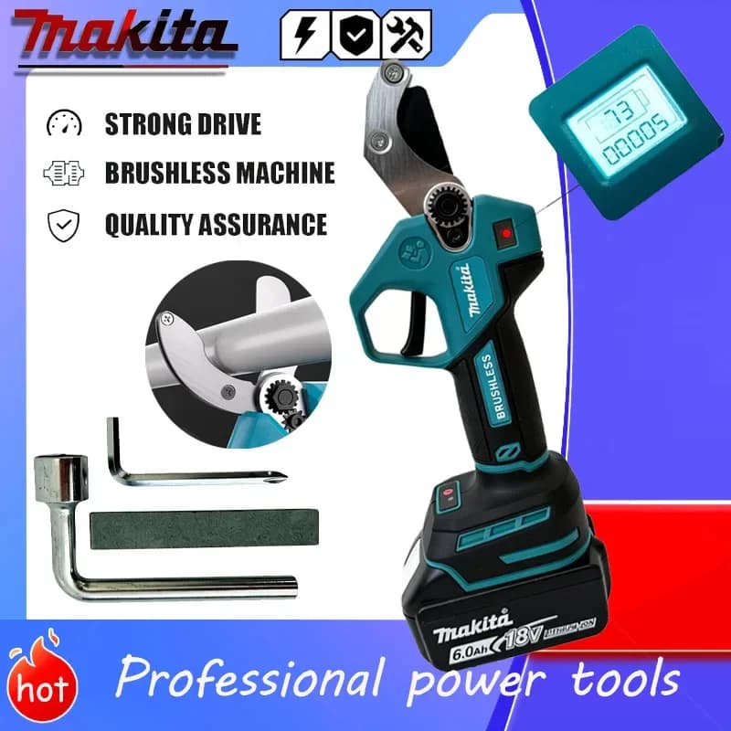 Makita 18-21V Brushless Electric Pruning Shears - Labor-Saving Accurate Trimmer for Fruit Tree Orchard & Garden Pruning
