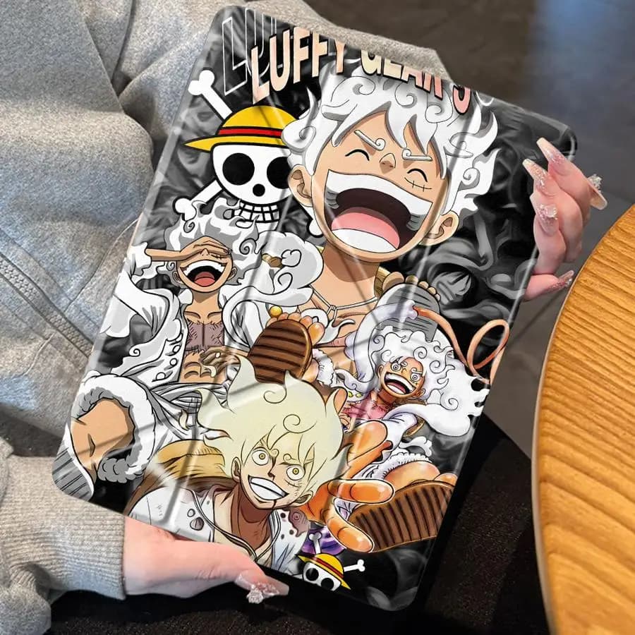Custodia per Tablet One Piece Luffy per iPad Air 4 5 M3 M2 1 2 M4 11 pollici Mini 6 7 Pro 2025 Pro 11a 10a 9a 8a 7a 12.9 pollici con Supporto