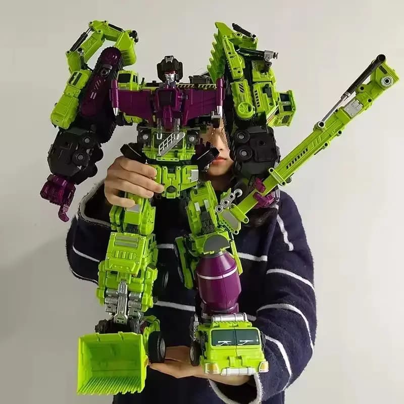 New Hot 6 In 1 Nbk 42 centimetri Devastator Giocattolo Trasformazione Ko Robot Auto Combinazione Action Figure Escavatore Frullatore Modello Kid Senza Scatola