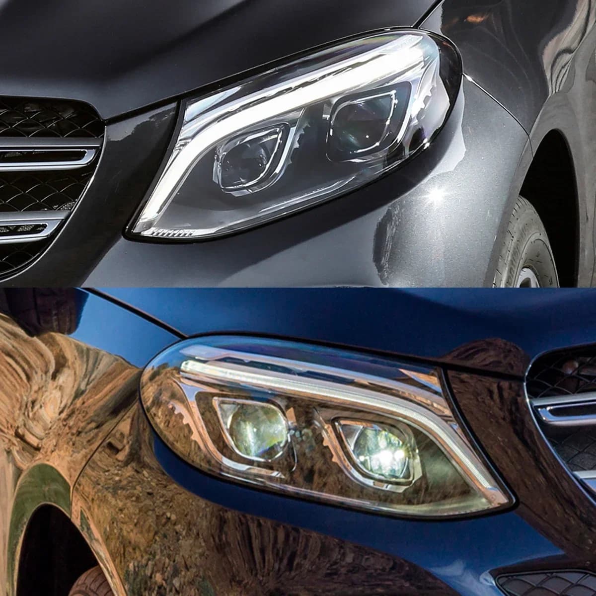 For Mercedes Benz GLE Class W166 C292 2015 2016 2017 2018 2019 Front Headlight Lens Covers Left Right Headlamp Lens cover cap