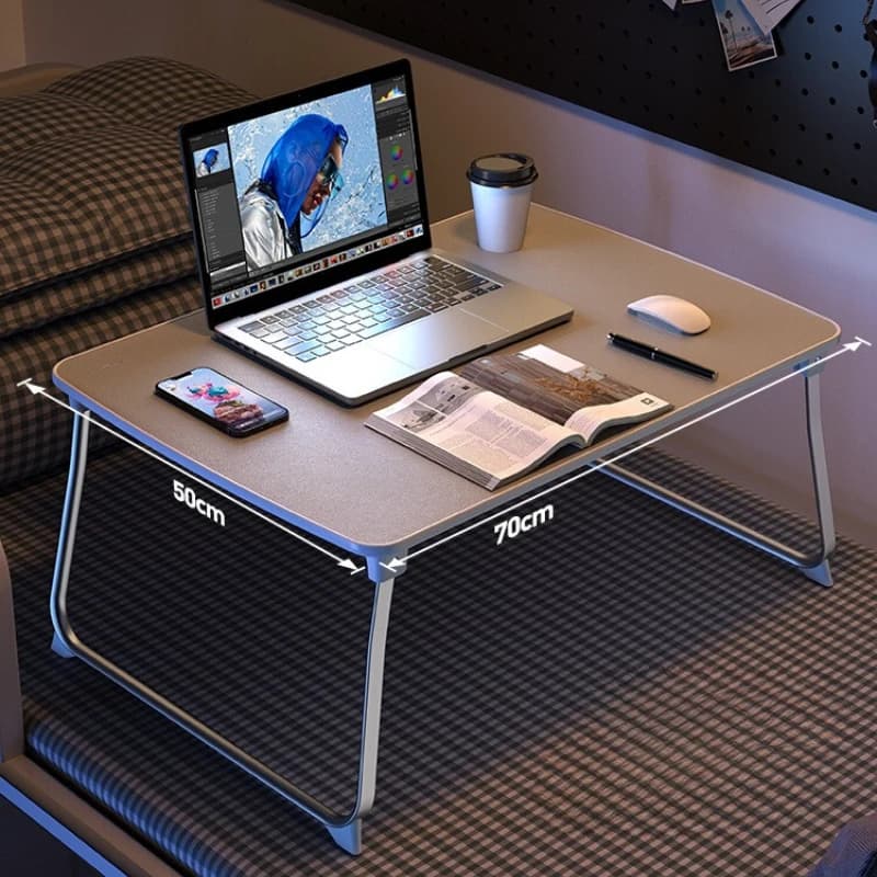 Scrivania portatile pieghevole per laptop, vassoio da letto, tavolo, dormitorio, studio, scrivania, supporto per notebook da ufficio con superficie antiscivolo