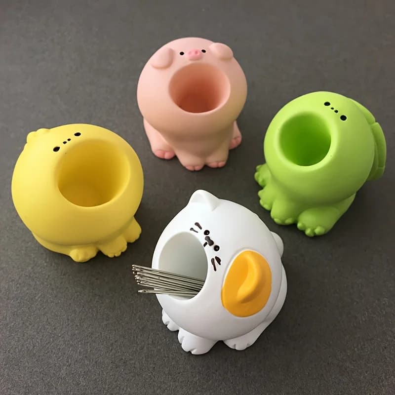 Simpatico Mini Portapenne e Portaoggetti in Resina a Forma di Animale, Organizzatore per Graffette e Spazzolini, Decorazione per Scrivania