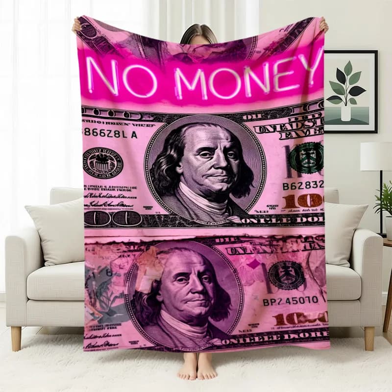 Coperte creative a forma di banconote da un dollaro americano per bambini e ragazzi, ideali per il gioco estivo, coperte leggere per letto, auto, regali di compleanno