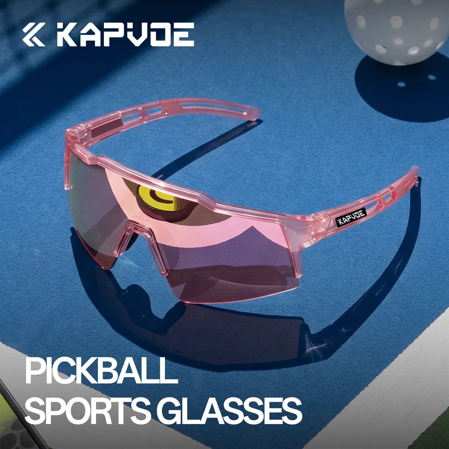 KAPVOE UV400 Women Polarized Pickleball Outdoor Running Eyewear Glasses Sports Sunglasses Impact Resistant Vented Tennis Golf