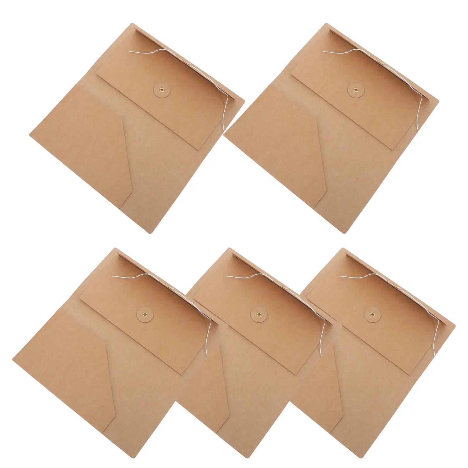 5Pcs Kraft Paper File Folder Insert for Travel Journal Notebook 2 in 1 Business Card and Receipt Pocket Organizer Slim Portable