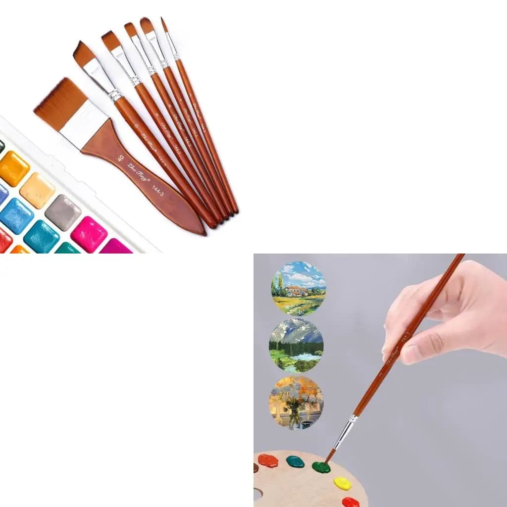 Nylon Paintbrush for Artist Beginner Acrylics Oil Watercolor Gouache Painting