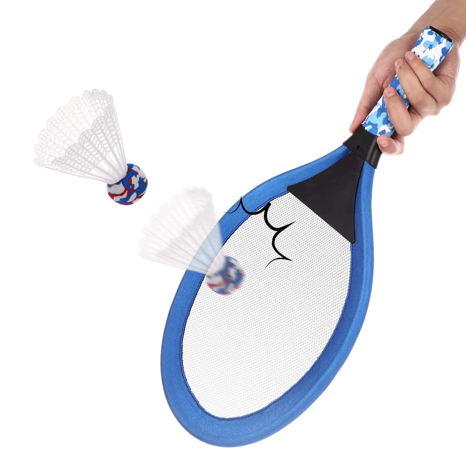 1Pair Lightweight Eva Tennis Racket Set Versatile for Badminton Tennis Sea Ball Games Parent- Activity Outdoor