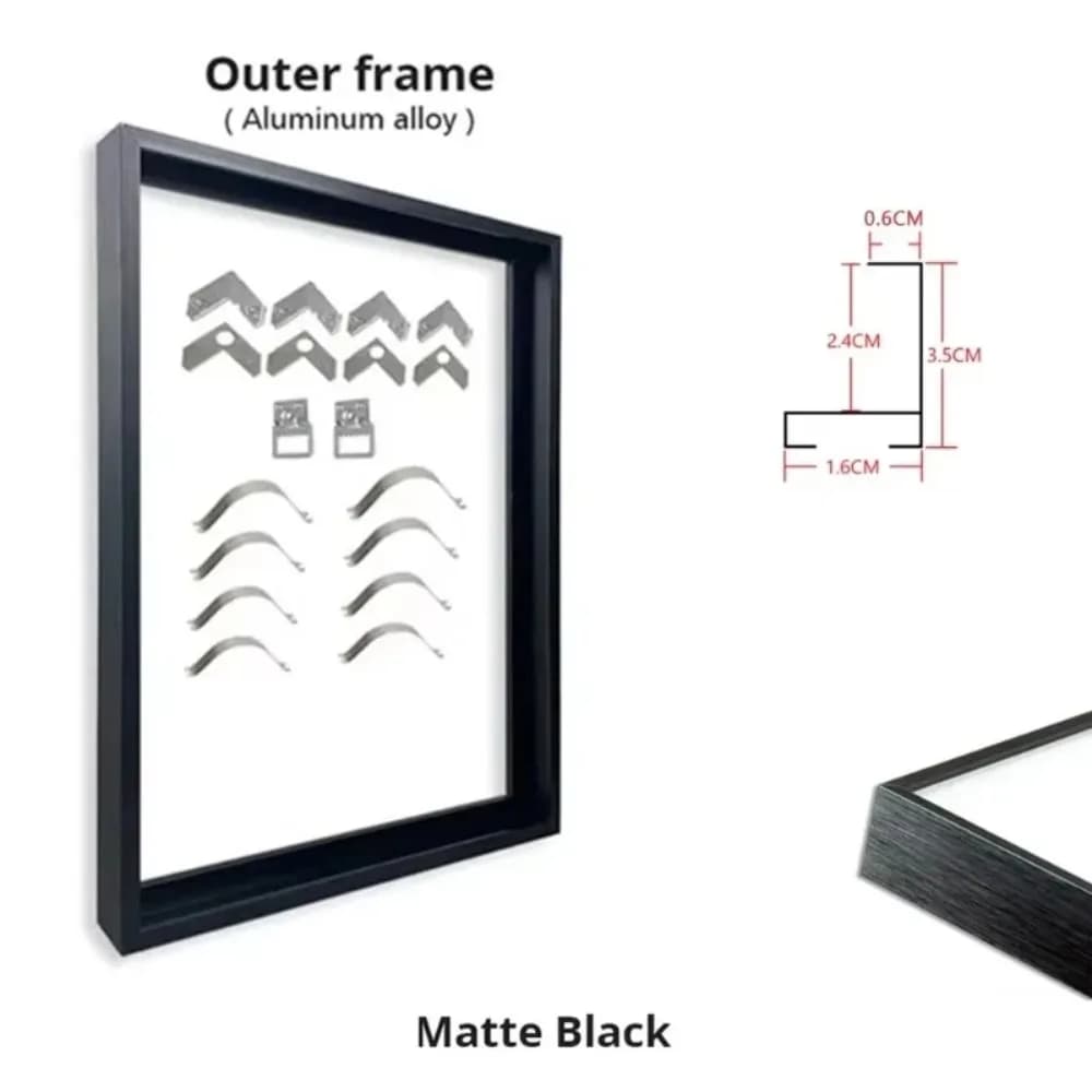 Matt Black 40-50 Cm Small Size Canvas Picture Metal Aluminum Frame Oil Painting Art Wall Art Photo Poster Home Decoration