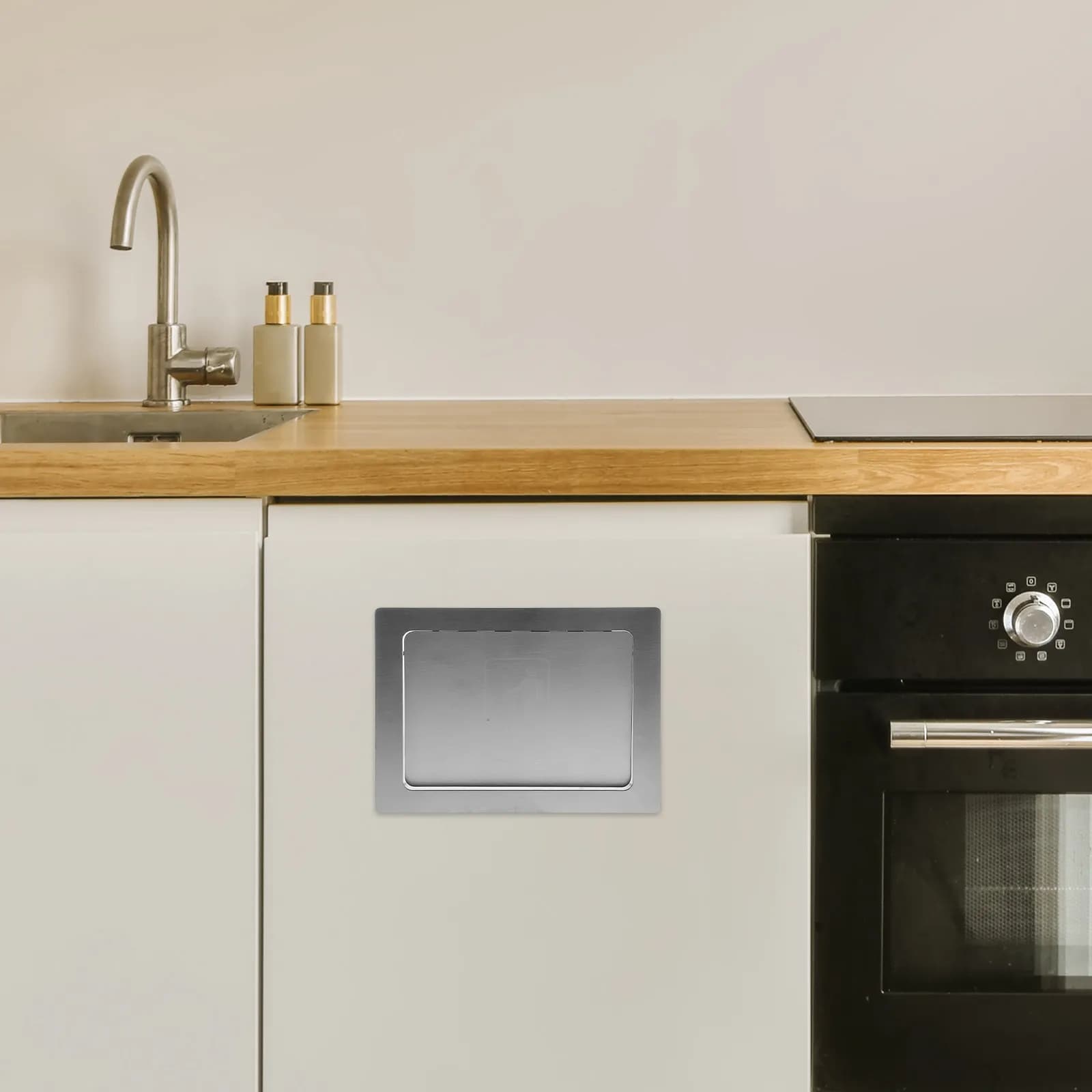 Coperchio per Cestino da Incasso in Acciaio Inossidabile con Apertura Laterale per Armadietti da Cucina, Commerciale 12.97x8.14x3.03