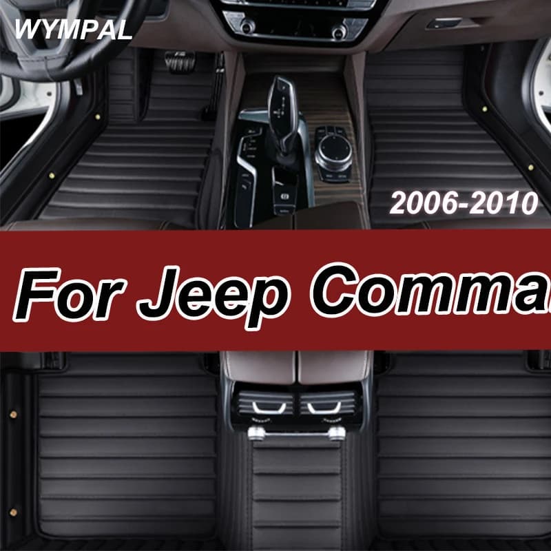 Luxury Car Floor Mats For Jeep Commander XK 2006~2010 7 Seat Rug Carpet Anti Dirty Pads Leather Mat Interior Parts Car Accessori