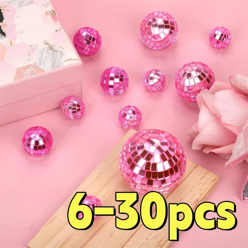 3cm 6pcs Mirror Balls Party Shining Ball Mirror Christmas Laser Reflective Glass Ball Disco Xmas Tree ornamenti per la decorazione della casa
