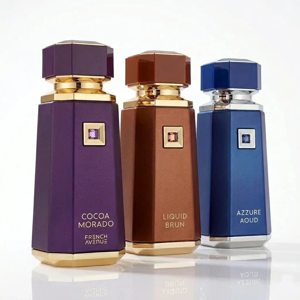 Profumo Arabo Orientale a Lunga Durata French Avenue, Fragranza Liquida Brun Azzure Aoud Cocoa Morado, Note Legnose e Speziate, Vaniglia, Unisex, Idea Regalo