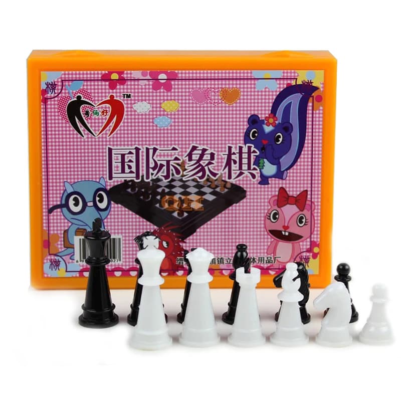 BSTFAMLY set di scacchi in plastica, gioco portatile di scacchi internazionali, gioco di scacchi king altezza 43 mm, giocattolo per bambini IA32