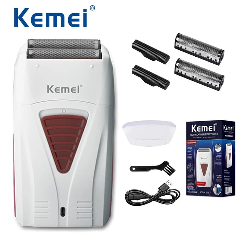 Kemei KM-3382 Rasoio elettrico da uomo Ricarica USB Macchina da barba Rasoio a batteria Maschio Professionale Barba Rasoio Testa rasata