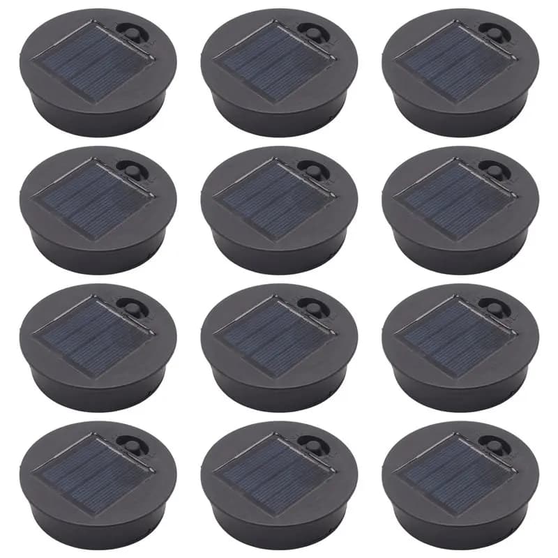 BaoBao- Confezione da 12 parti di ricambio per luce solare Top di ricambio per luce solare Pannello solare a LED impermeabile Coperchio per lanterna Luce per esterni