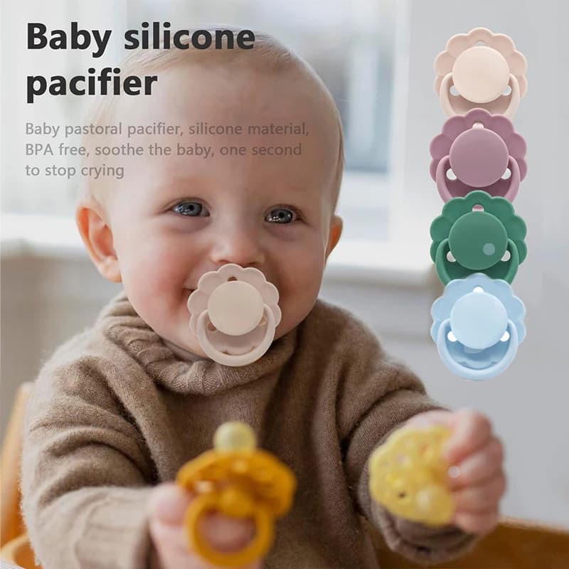 «Ciuccio per neonati con testa rotonda in gomma naturale, ecologico e senza sapore, per bambini da 0 a 36 mesi»