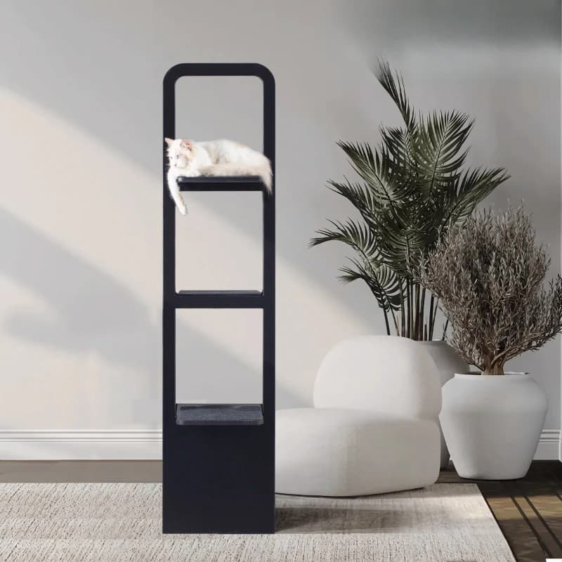Struttura da arrampicata per gatti in legno massello, nido per gatti, albero integrato, grande lusso, senso del design della piattaforma da salto semplice giapponese