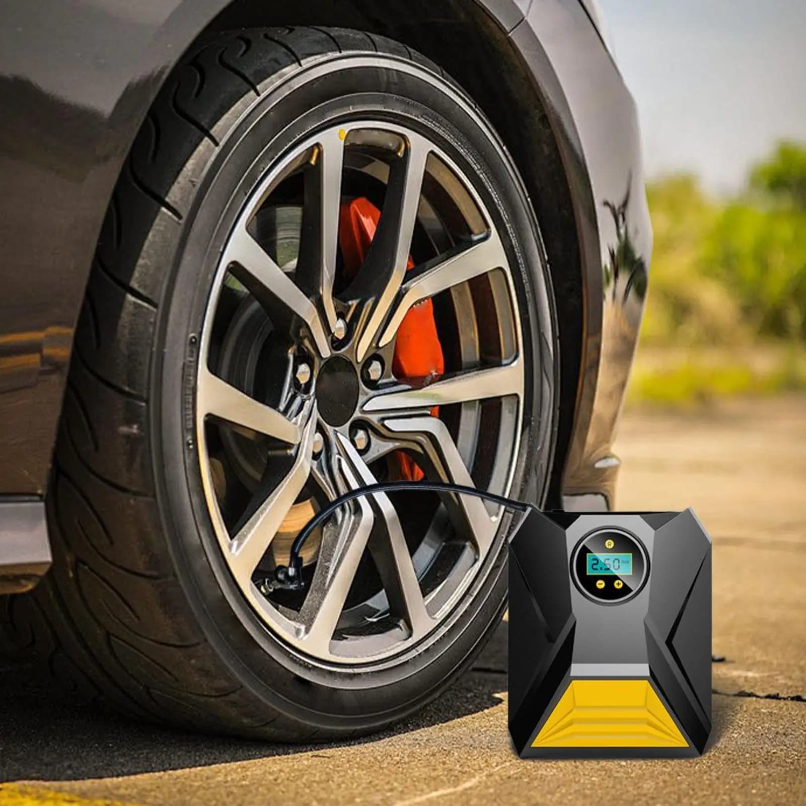 Pompa d'aria per gonfiaggio pneumatici per pneumatici per auto 12v manometro elettrico con display digitale senza fili per camion auto moto bici bicicletta