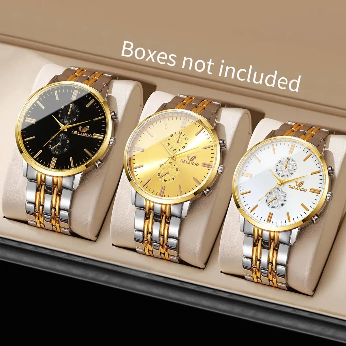 3 pz/set moda uomo affari orologi di lusso quadrante grande analogico orologio al quarzo da uomo per uomo orologio Reloj Hombre (senza scatola)
