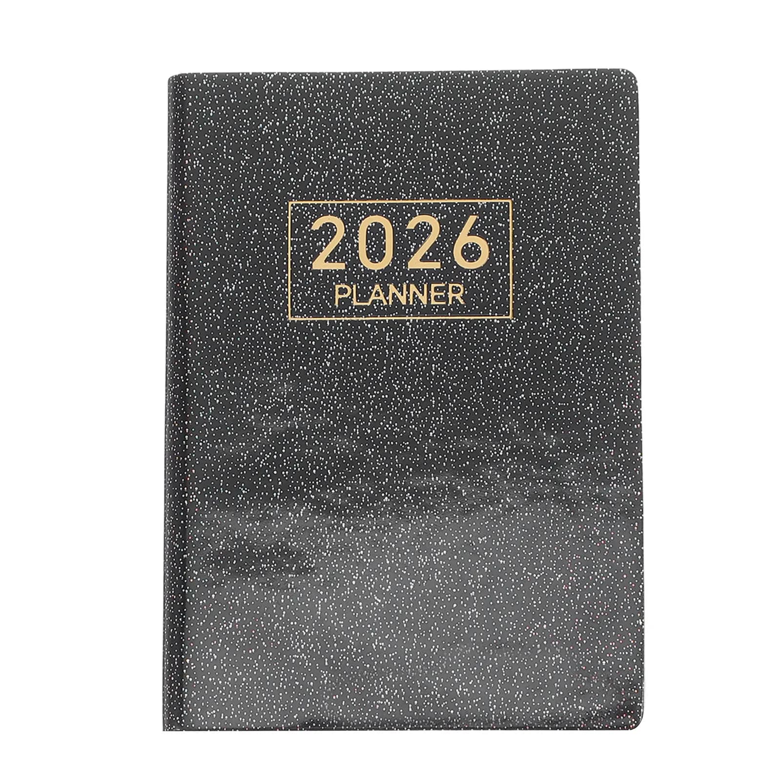 A7 Size 2026 Mini Planner Compact Pocket Monthly Calendar Notebook PU Cover Thick Paper Flat Lay Sewn Binding