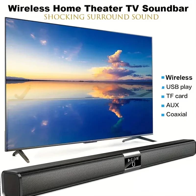 Altoparlante da barra wireless Home Theater 3D H8, stereo, alta qualità, scheda USB/Tf/stesso asse, wireless/cablato, con porta USB tipo C, batteria al litio serie 18650 Batteria ricaricabile da 2000 mAh, adatto per TV, lettore DVD, smartphone, tablet, gioco per computer