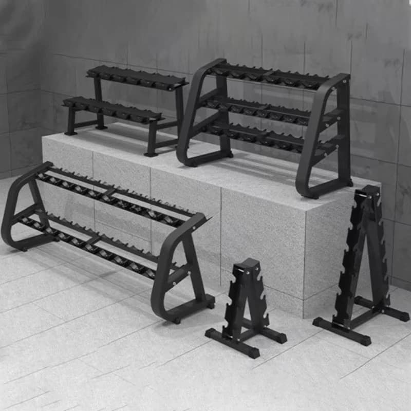set porta manubri fitness a doppio strato 12 paia