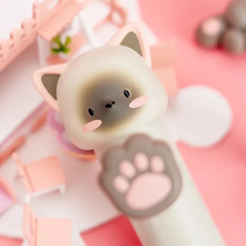 YY Professional Electric Portable Mini Fascia Muscular Fabric Backgrounds 4 Heads Silent Muscle Massage Gun Unique Cat