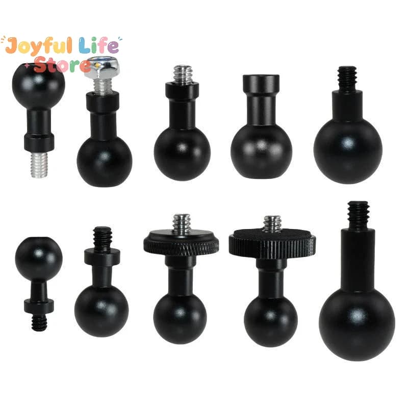 Hot Aluminum 15mm/17mm/19mm/20mm/25mm Ball Head Adapter To M6 1/4 Bolt For Motorcycle Phone Holder Car Bracket Camera Stand
