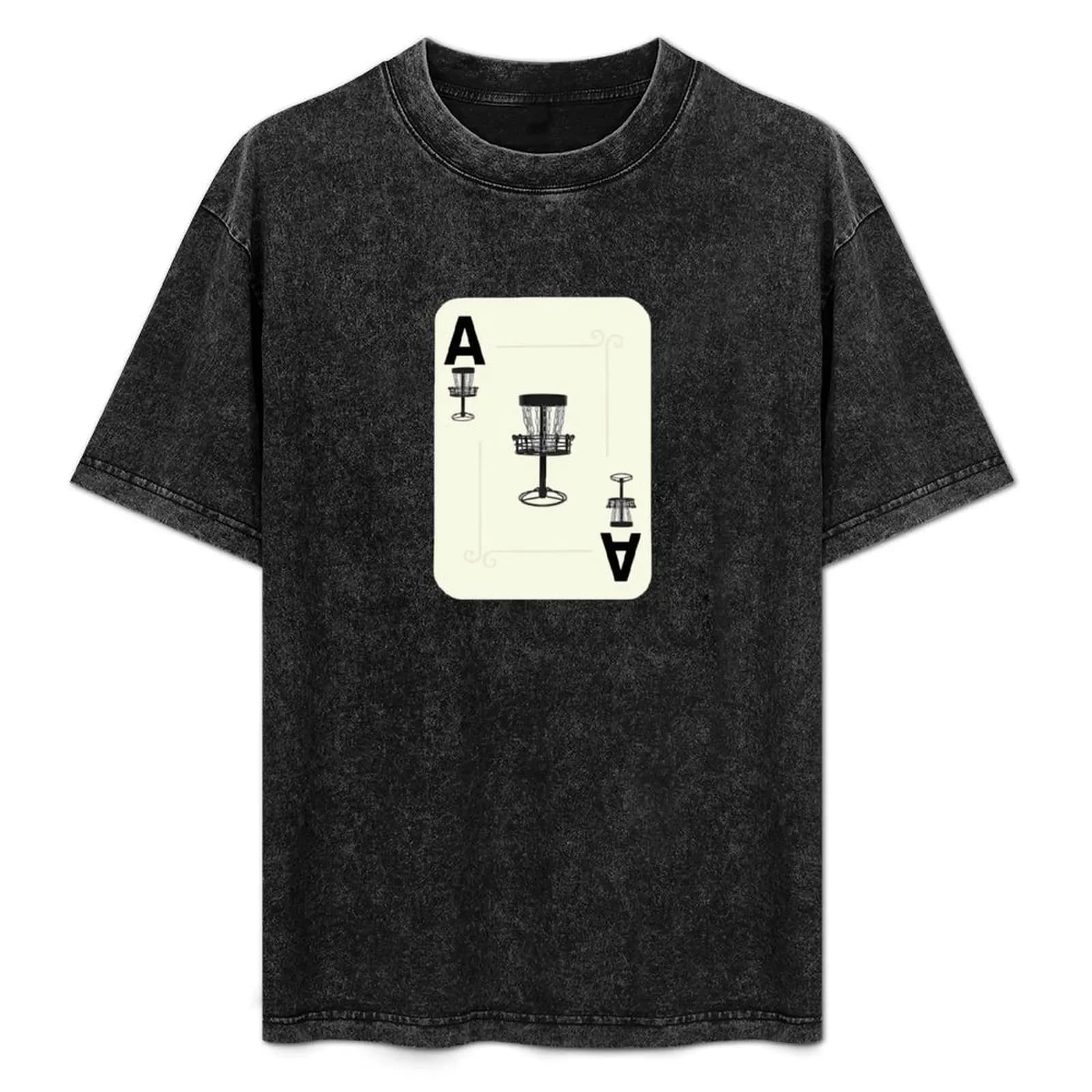 T-shirt Disc Golf Ace Basket Poker Card, T-shirt estiva casual e comoda