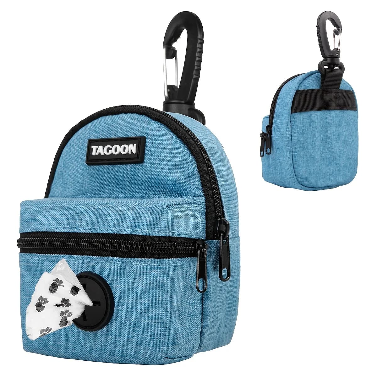 Dispenser Portatile per Sacchetti Igenici per Cani con Clip Sicura per Guinzaglio, Sacchetto Porta Crocchette, Set di Accessori Quotidiani per Passeggiate, Campeggio e Viaggi