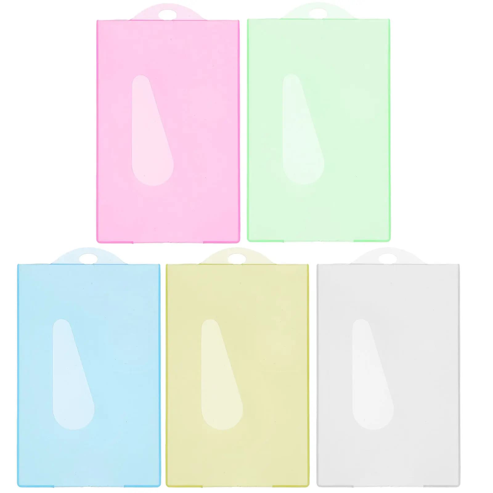 30 Pezzi Porta Badge Colorati Trasparenti Portatili per Carte d'Identità Aziendali, Carte da Gioco e Collezionismo
