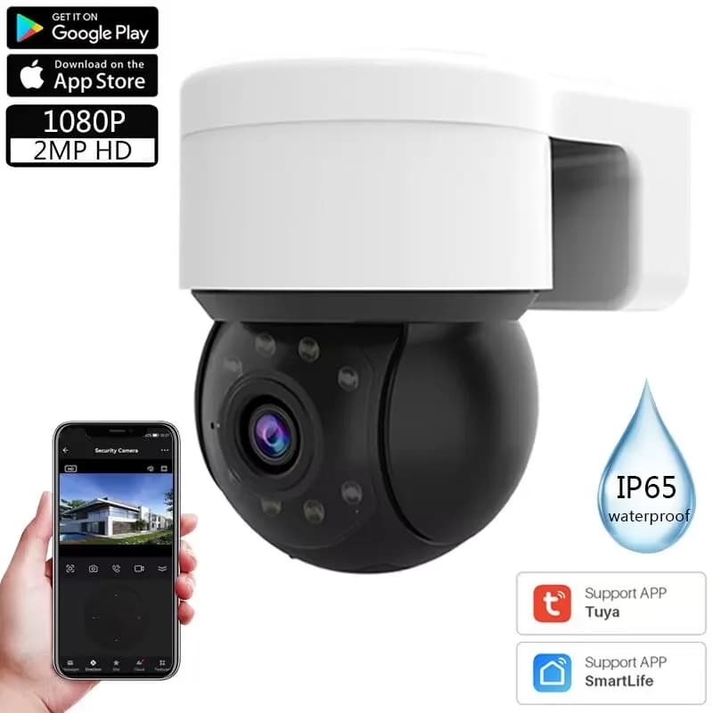 Telecamera esterna impermeabile Wireless 1080P 2MP Tuya Smart Life Home Security PTZ IP Zoom Dome telecamere CCTV videosorveglianza