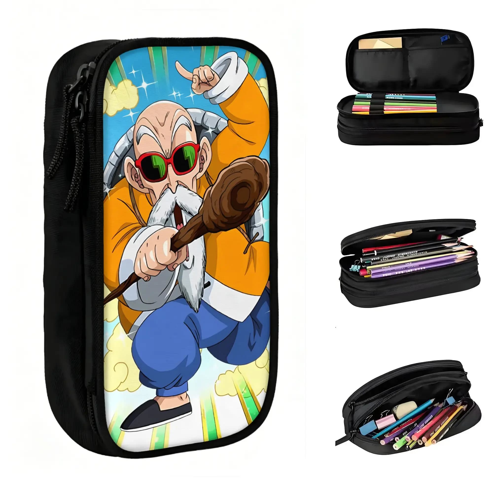 Custom Master Roshi Japan Cartoon Cute Pencil Cases Girls Boys Big Capacity Pencil Pouch Students Stationery