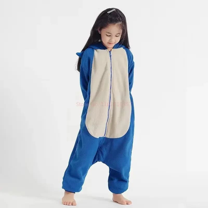 Full pajamas in Riccio Anime shape, in Winter Flannel, for Adults, Warm, for Cosplay, Vigil, Interior pajamas