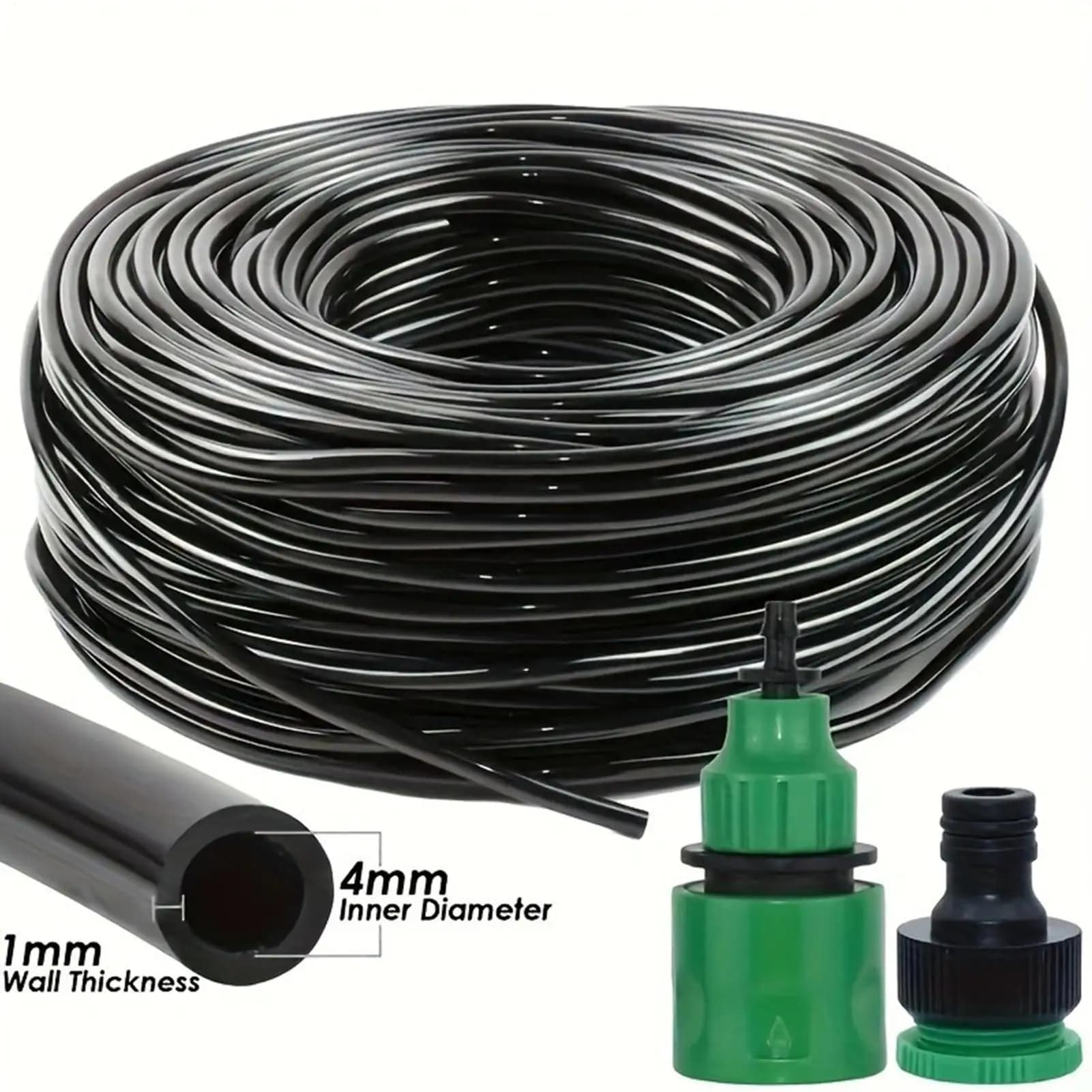 Garden irrigation system with 10 meters hose and adjustable sprinkler for home, balcony, patio, garden and lawn