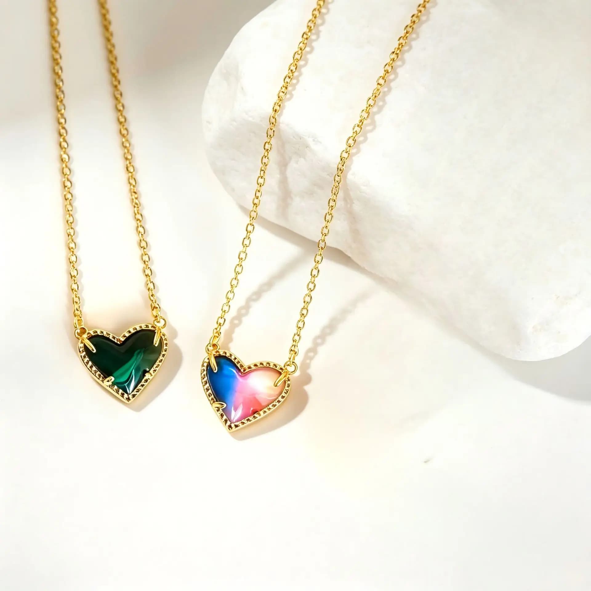 KS Dainty Heart Pendant Necklace for Women, Minimalist Elegant Stackable Layering Collarbone Necklace, Fashion Jewelry for Daily Wear, Dates, Parties, Casual Outings & Gifting