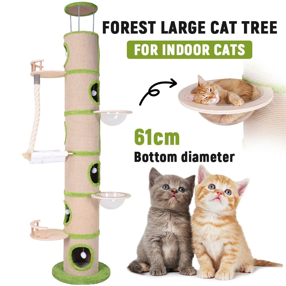 Torre per Gatti Moderna con Tiragraffi in Sisal, Struttura per Arrampicata per Gatti, Albero per Gatti Super Grande per Gatti da Interno Adulti