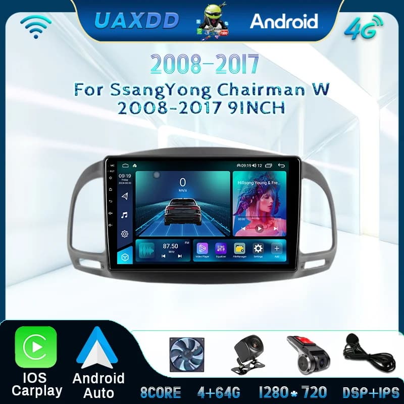 Android Per SsangYong Presidente W 2008 - 2017 Schermo HD Autoradio Multimedia Video Player Navigazione stereo GPS 2 din frame 9 POLLICI