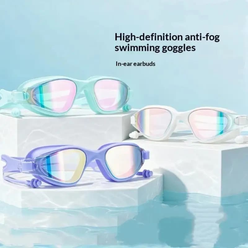 Adult Swimming Goggles Scratch Resistant HD Anti Fog Waterproof Oversized Frame for Men Women Daily Swim
