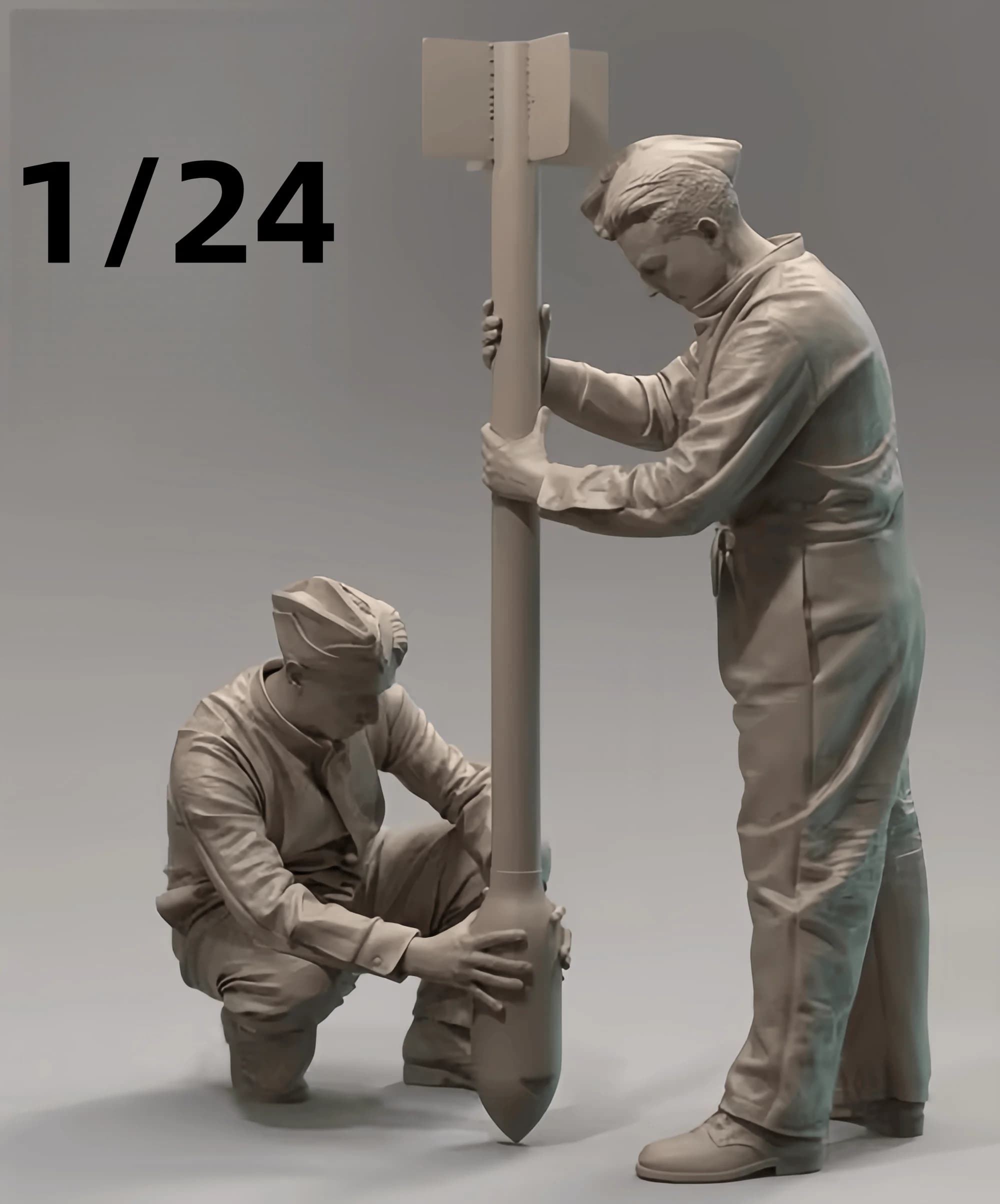 Kit di montaggio modello in resina fusa 1/24, GK, Royal Air Force Ground Crew, non verniciato
