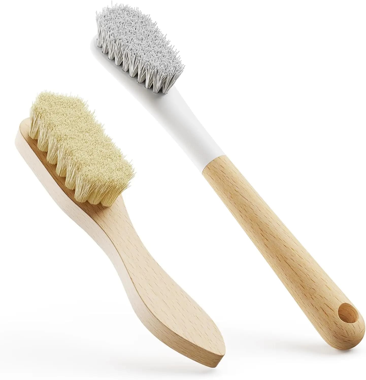 Spazzola per bucato in legno, spazzola per macchie con manico lungo e setole morbide per la pulizia di vestiti e scarpe, spazzola per bucato portatile