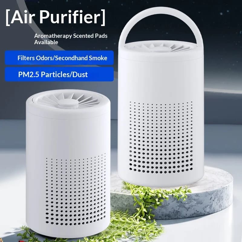 HOMEFISH Purificatore d'Aria USB da Scrivania, Deodorante Domestico Compatto, Rimuovi Fumo Passivo e PM2.5, Depuratore d'Aria Compatto per Ufficio