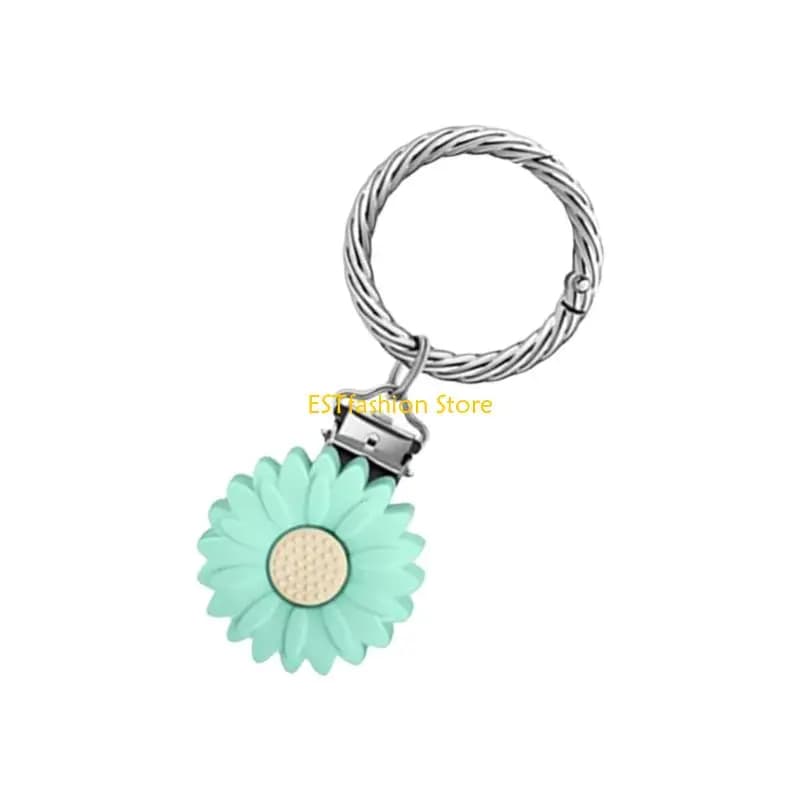 Y5GC Clip for creative cap with daisy flower for hat, safe pendant for bag, decoration, multipurpose keyring,