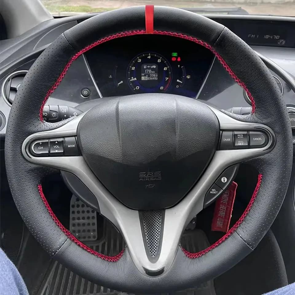 Custom PU Leather Anti-slip Wheel for Car Braid Coverage for Honda Civic 8th MK8 2005 2006 2007 2009 2011