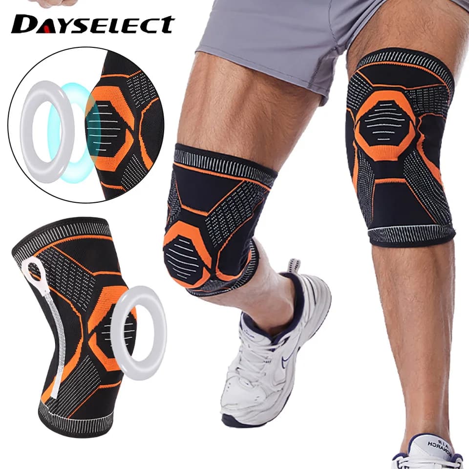 1 pz spring knee brace in Silicone support for knee anti slip ring Silicone sports knee brace rope for jump riding mountaineering man woman