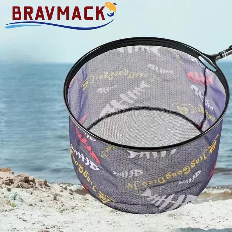 BRAVMACK 1 PC Testa di rete da pesca in lega di alluminio Caratteristica anticollisione pieghevole Testa di rete da pesca durevole per pescatori