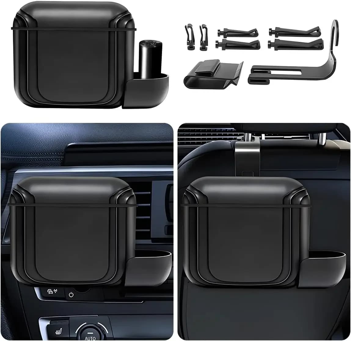 Mini bidone della spazzatura per veicoli con coperchio Bidone della spazzatura per auto a tenuta stagna per camion per auto include borsa Piccolo contenitore per rifiuti Uso multiuso