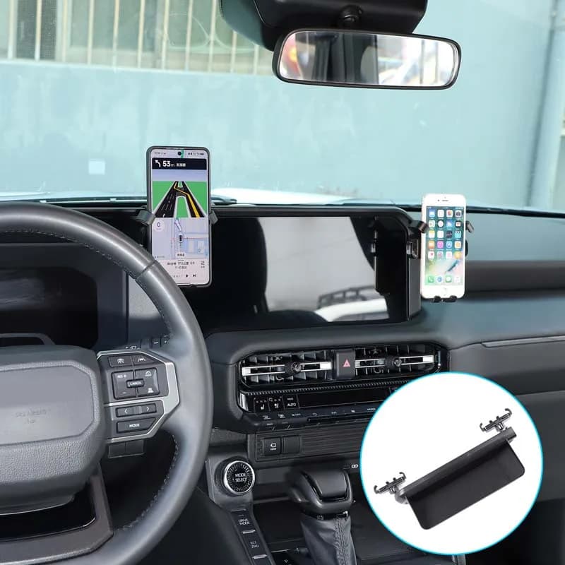 For Toyota Land Cruiser Prado LC250 2024-2025 Car Center Console Screen Rear Phone Support ABS Storage Box Modifying Car