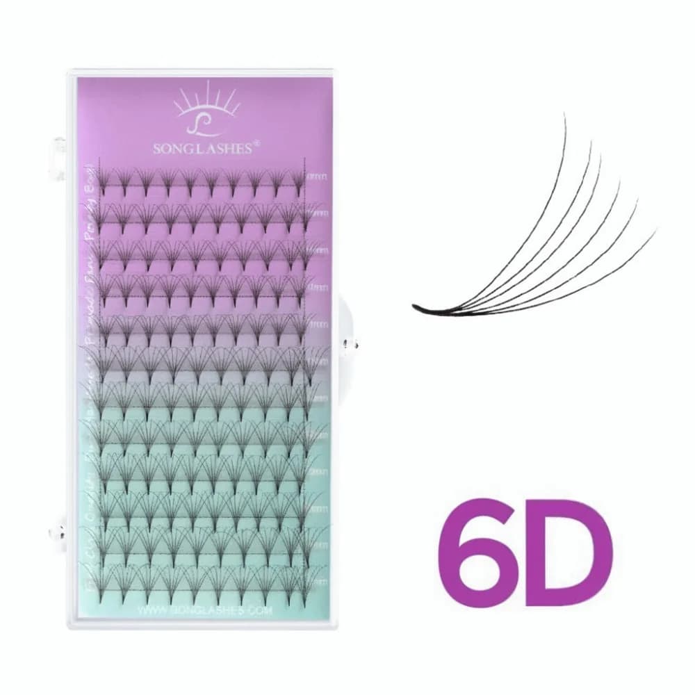 Ciglia Finte 6D Volume, Sottili e Affilate in Materiale PBT, Ciglia Artificiali 8D Volume per Estensione Ciglia, Uso Cosmetico