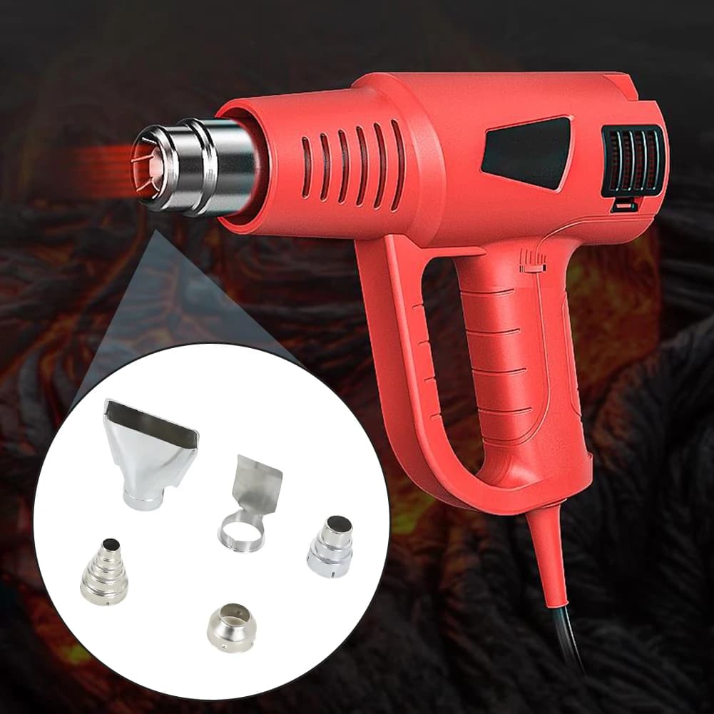 5pcs Heat Gun Nozzle Attachments Hot Heat Resisting Nozzles Universal Stainless Steel for Soldering Station Nozzle Tool